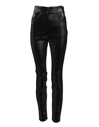 Dolce & Gabbana Womens Shiny Slim Pants - Black