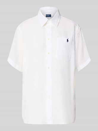 Polo Ralph Lauren Oversized Hemdbluse aus reinem Leinen in Weiss, Gr&ouml;&szlig;e XL