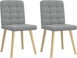 vidaXL Vidaxl - Sillas de comedor giratorias 2 unidades tela gris claro