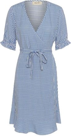 Cream CRTiah Wrap Jurk - Dames - Jurken - Blauw - Maat: 3XL Viscose