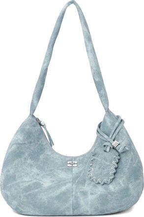 Ganni Borsa a spalla con fantasia tie dye - Blu