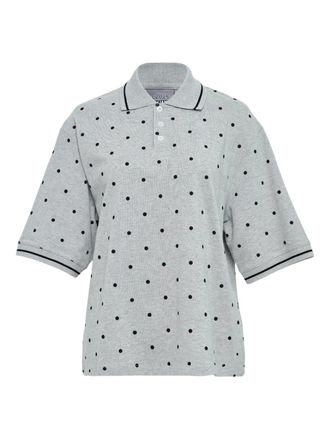 Ashley Williams polka-dot polo shirt - women - Fabric - L - Grey