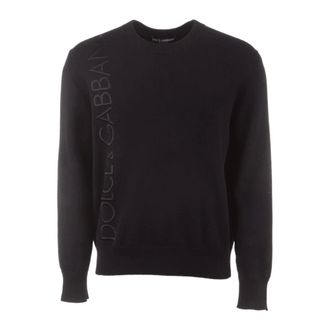 Dolce & Gabbana Crew Neck Jumper - male - Dolce & Gabbana - Cashmere Knitwear - Black - M - Knitwear