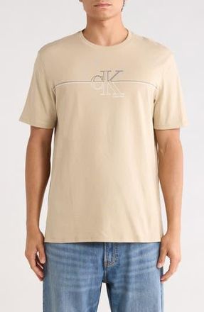 Calvin Klein Logo Line Graphic T-Shirt in White Pepper at Nordstrom Rack, Size Xx-Large