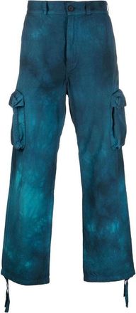 Off-white Mens Off-White SS22 Tie Dye Cargo Casual Long Pants/Trousers Blue OMCF032S22FAB0014300
