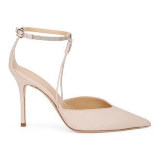 PESERICO Schoenen, Dames, Beige, 41 EU, Leer, Puntneus Pump met Enkelbandje