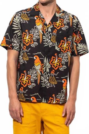 Banks Journal Aloha Club Short Sleeve Woven Shirt In Black