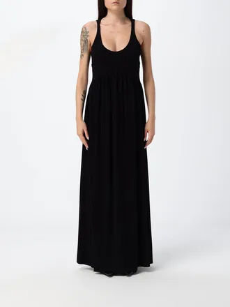Sportmax Abito lungo A-line in jersey di viscosa con dettagli cut-out