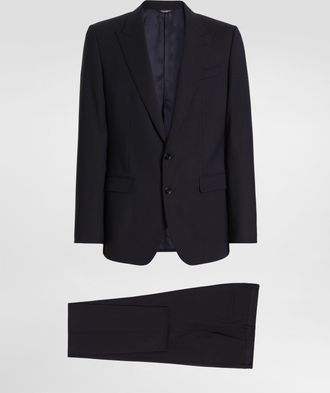 Dolce & Gabbana Single-breasted Martini Light Wool Gabardine Suit - Man Suits And Blazers Blue 46