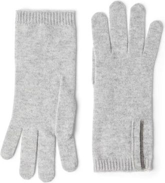 Brunello Cucinelli Knit gloves in Light Grey at Nordstrom, Size Medium