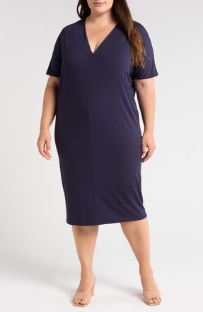 Universal Standard Teresa Jersey Shift Dress in Midnight at Nordstrom, Size 2Xl