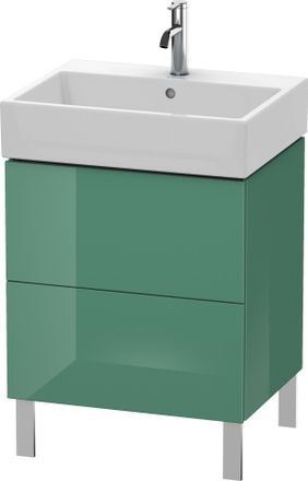 Duravit Unidad De Lavabo Duravit L-cube, Vertical 58,4 X 45,9 Cm, 2 Extra&iacute;bles, Para Vero Air 235060, Color: Jade Laca Alto Brillo - Lc677500303