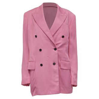 Tom Ford Double-Breasted Blazer in Pink Viscose