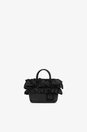Ganni Black Mini Ruffle Tote