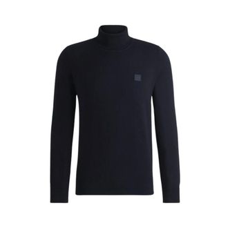 HUGO BOSS Truien & Vesten, Heren, Blauw, XL, Katoen, Akiro Turtleneck