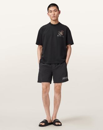 AllSaints Polyamide Odyssey Slim Fit Swim Shorts, Size: XXL