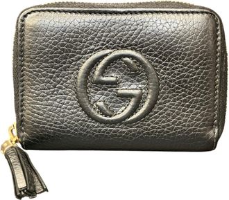 Gucci Black Leather Coin Purse/Coin Case (Pre-Owned)