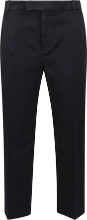 Thom Browne Verfijnde cropped katoenen broek - Heren - Chinos - Blauw - XL - Katoen - Broeken