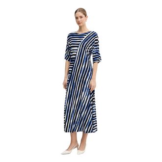 Joseph Ribkoff Jurk met streepdessin en uitlopende pasvorm - Dames - Casual kleedjes - Veelkleurig - S - Polyester - Kleedjes