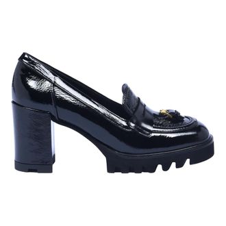 Baldinini Gelaagde Loafer met Patent en Geborsteld Leer - Dames - Schoenen - Zwart - Maat: 38 1/2 EU Leer