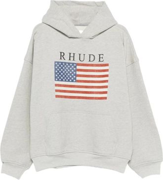 Rhude Hoodie met grafische print - Heren - Hoodies - Grijs - XL - Hoodies & sweatvesten