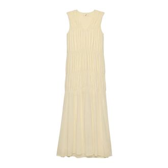 Bite Studios Wrinkle Maxi Dress - Dames - Maxi kleedjes - Wit - M - Kleedjes