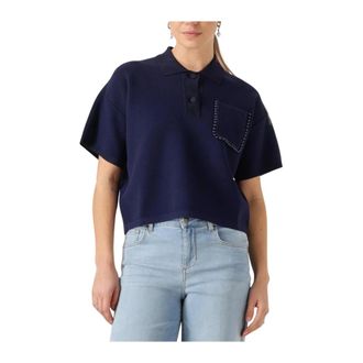 Liu Jo Tops, Dames, Blauw, M, Blauwe Polo Top voor Vrouwen