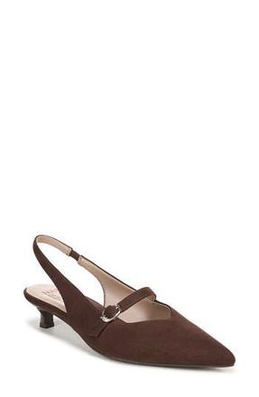 Naturalizer Grayson Mary Jane Kitten Heel Pump - Wide Width Available in Chocolate Brown Fabric at Nordstrom Rack, Size 9.5