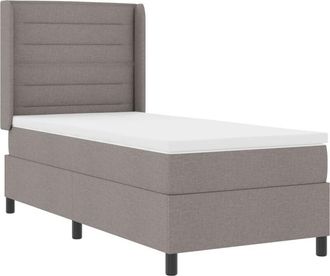 vidaXL Box Spring Bed with Mattress Taupe 80 x 200 cm Fabric vidaXL