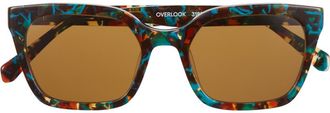 Eyebobs Overlook 50mm Polarized Cat Eye Sunglasses in Teal/Brown Mosaic/Brown at Nordstrom