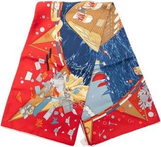 Herm&egrave;s Pre-owned Scarves, female, Multicolor, Size: ONE SIZE Pre-owned Flagship Silk Scarf