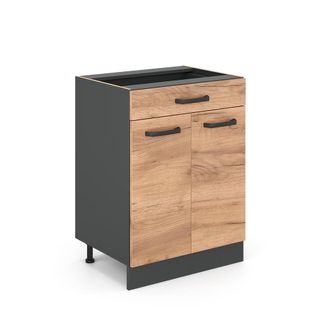 Vicco Mueble Bajo De Cocina R-line, Roble Dorado, 60 Cm Con Caj&oacute;n, Sin Encimera Vicco