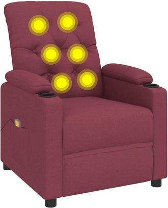 vidaXL Sill&oacute;n De Masaje De Tela Rojo Tinto Vidaxl