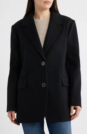CeCe by Cynthia Steffe Oversize Single-Breasted Blazer in Black at Nordstrom, Size Xx-Small