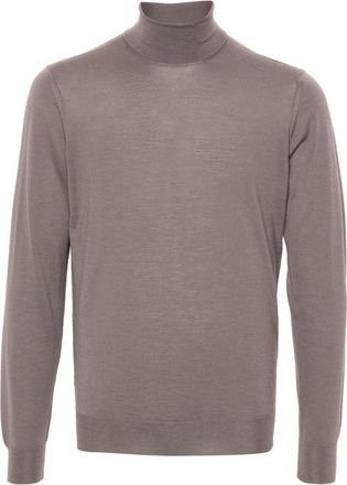 Drumohr fine-knit roll neck sweater - men - Merino - 50 - Brown