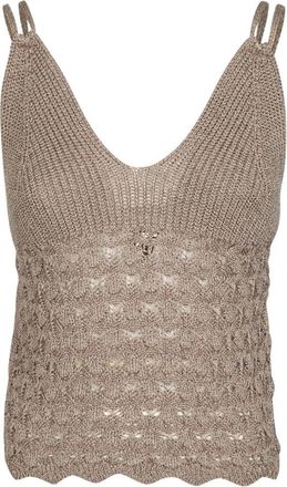 Akep Top - Dames - Tops zonder mouwen - Beige - L - Denim - Tops