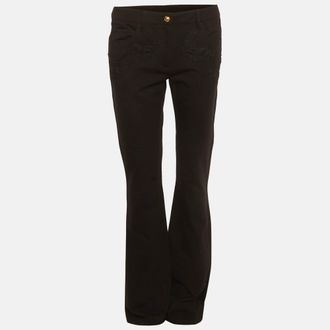 Roberto Cavalli Cavalli Class Black Knit Lace Detail Bootcut Pants