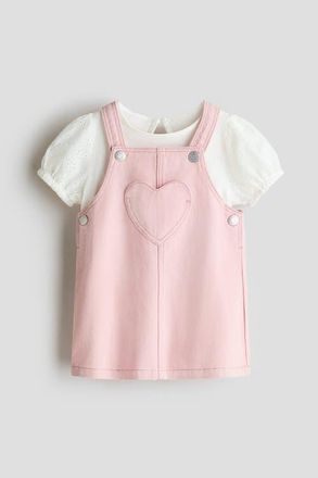 H&M 2-piece Cotton Set in Light Pink/white at Nordstrom, Size 18M