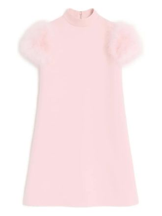 Valentino Garavani Crepe Couture feathers-detail mini dress - Pink