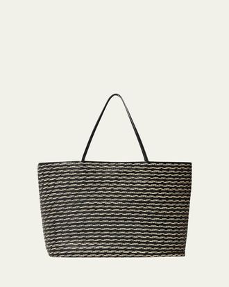 The Row Beau Tote Bag in Raffia & Leather
