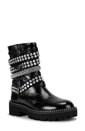 Kurt Geiger Crystal Embellished Multistrap Boot in Charcoal at Nordstrom, Size 7Us