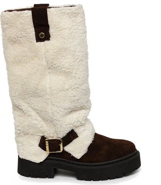 Steve Madden Womens Leather Godiva Bdb Boots - Beige - Size UK 4