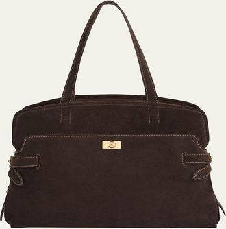 Anya Hindmarch Wilson Zip Suede Top-Handle Bag