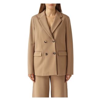 Maison Margiela Jassen, Dames, Bruin, M, Wol, Ribgebreide Jas