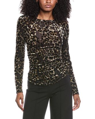 Ramy Brook Stefania Velvet & Mesh Blouse