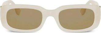 Fendi FF Diamonds Zonnebril - Dames - Zonnebrillen - Wit - 52 MM - Accessoires
