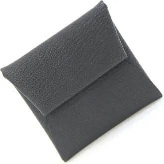Herm&egrave;s Ardoise Blue Hydra Chevre Leather Coin Purse/Coin Case (Pre-Owned)