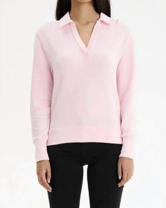 Chrldr Kendall Polo Sweatshirt In Candy Pink