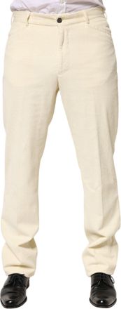 Burberry Beige Corduroy Cotton Straight Men Trouser Mens Pants