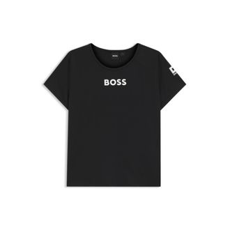 BOSS Stretch-jersey T-shirt with tennis artwork